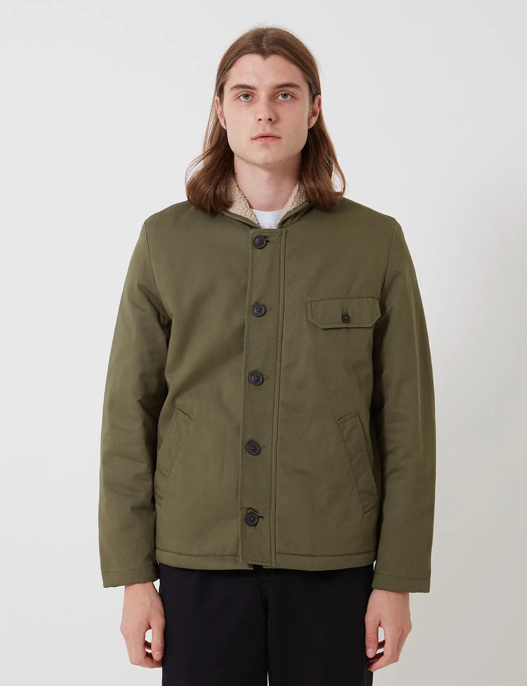 Universal Works N1 Jacket (Shearling) - Light Olive