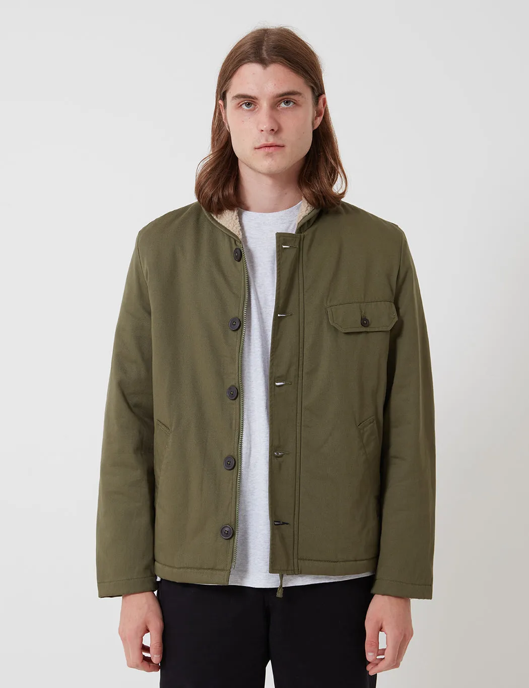 Universal Works N1 Jacket (Shearling) - Light Olive