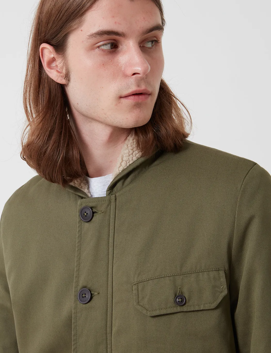 Universal Works N1 Jacket (Shearling) - Light Olive