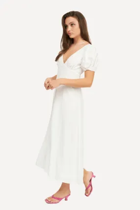 White Puff Sleeve Maxi Dress