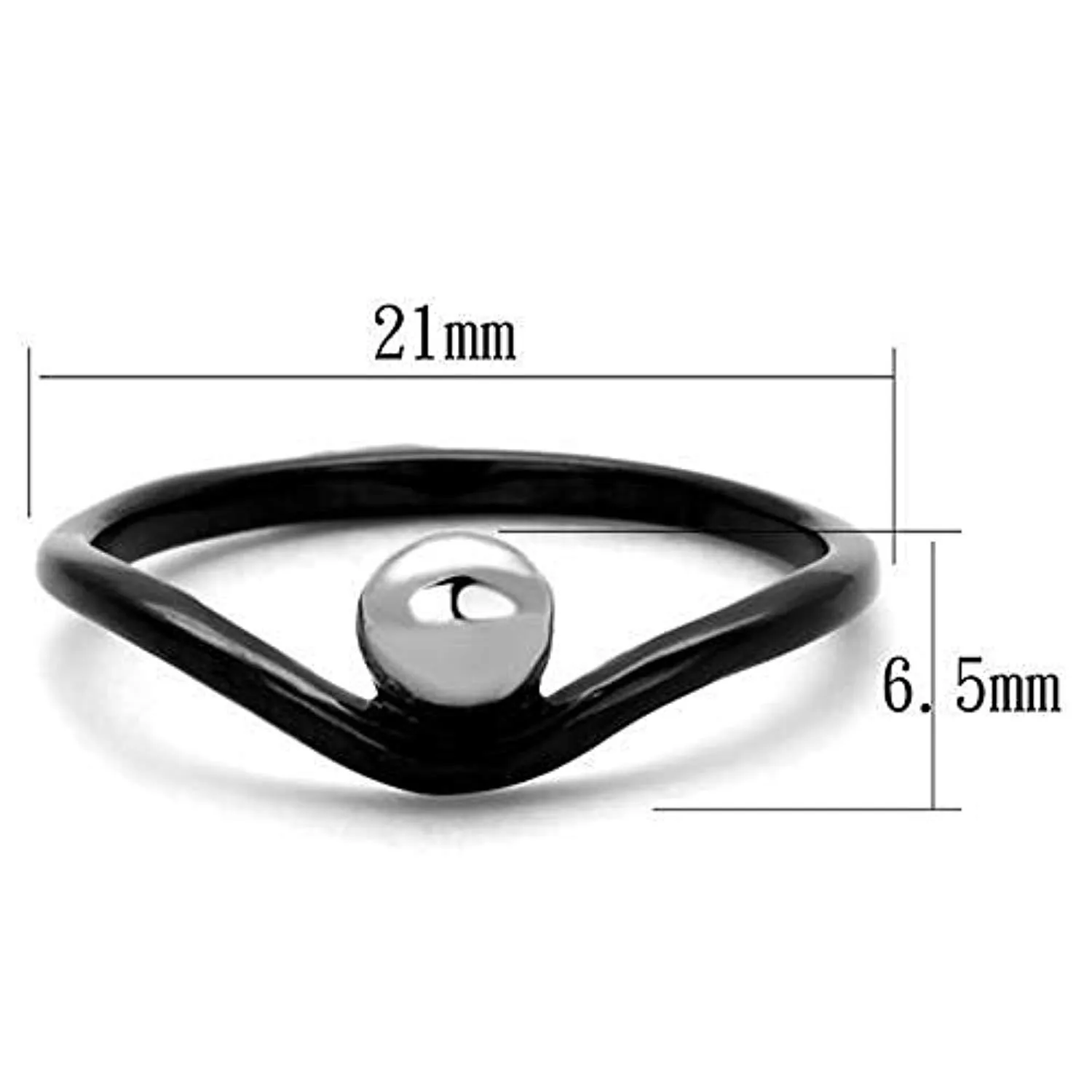 WildKlass Stainless Steel Ring Two-Tone IP Black Women