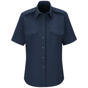 WORKRITE WOMEN'S CLASSIC SHORT SLEEVE FIRE CHIEF SHIRT - NAVY