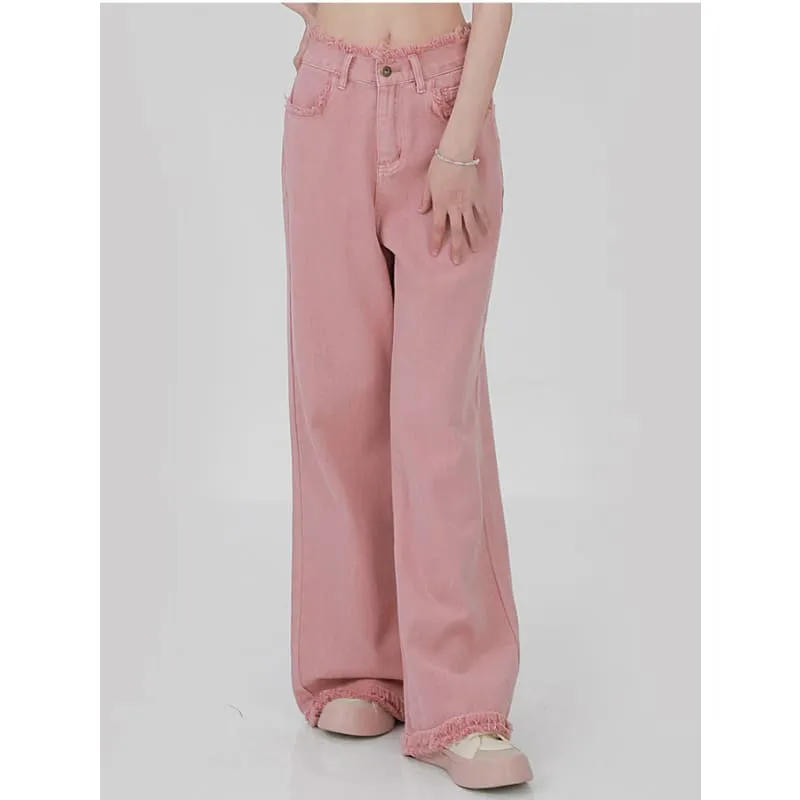 Y2K Style Baggy Long Pink Pants ON621