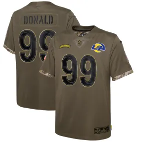 Youth Nike Aaron Donald Olive Los Angeles Rams 2022 Salute To Service Player Limited Jersey