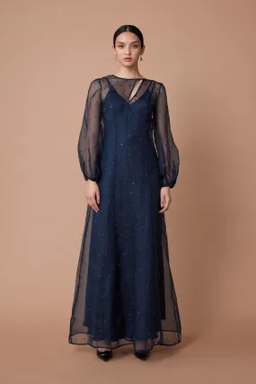 ZORA EMBELLISHED MAXI DRESS - DEEP BLUE